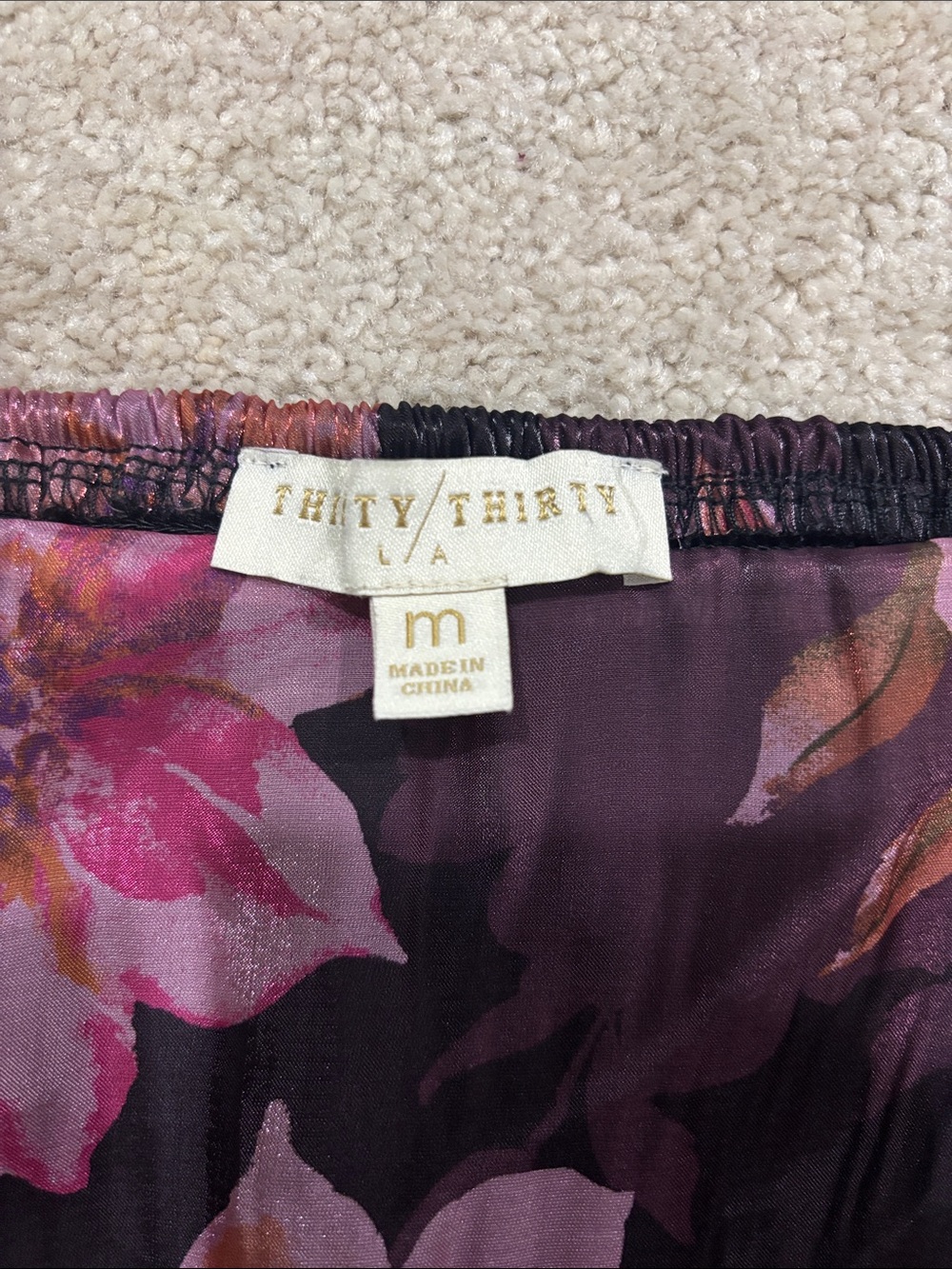 Floral Square-Neck Peplum Blouse in Pink - Picture 2 of 7
